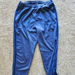 Adidas 3 Stripe Sweatpants Activewear Gym Workout Blue Gray